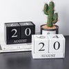 Wooden Calendar Blocks Creative Home Office Ornament Tabletop Decor White