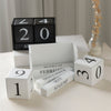 Wooden Calendar Blocks Creative Home Office Ornament Tabletop Decor White