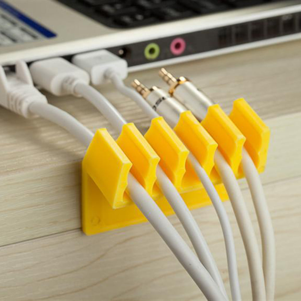 2 Pcs Self-adhesive Cable Clips Holder Desktop Cable Winder Organizer  White