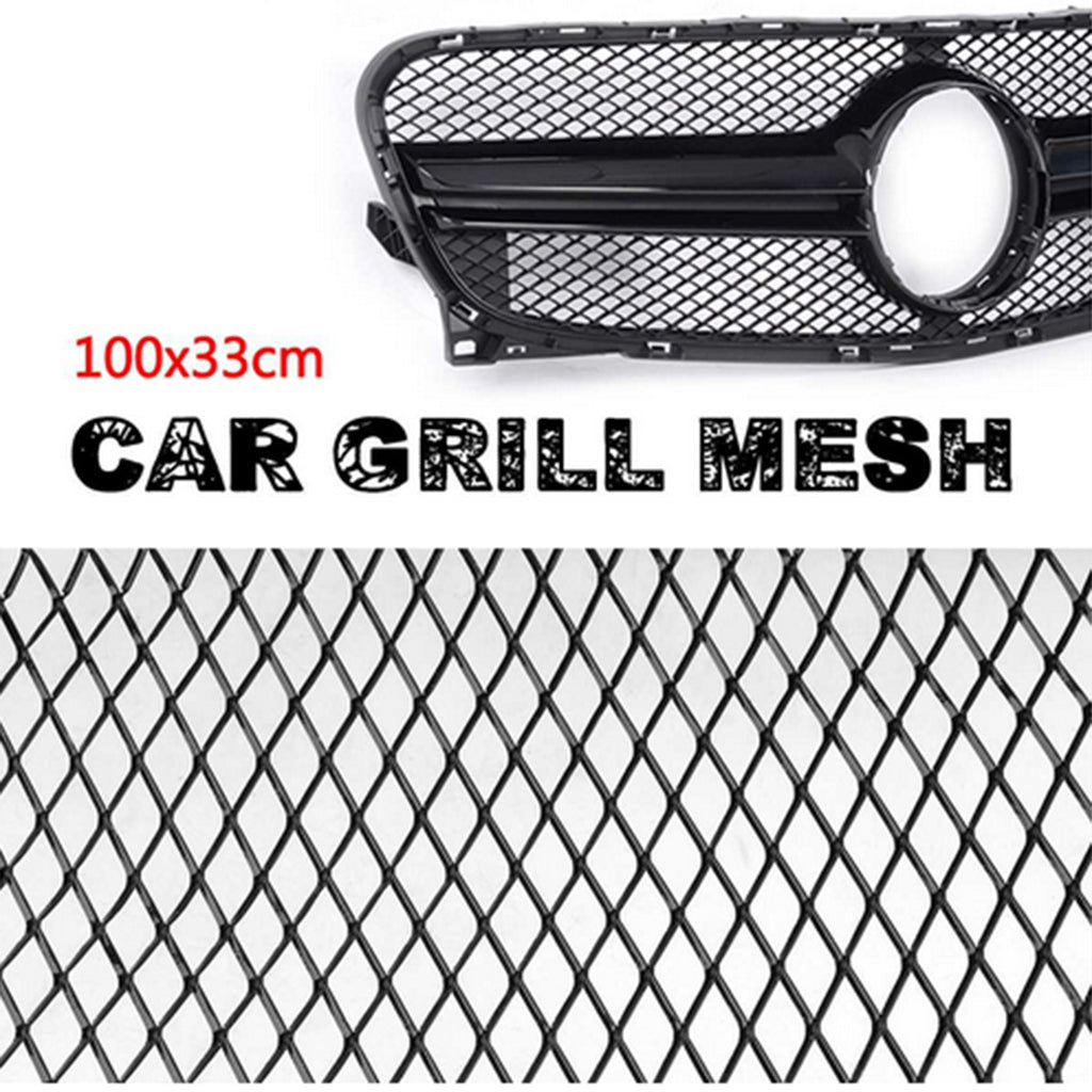 1PC Auto Car Front Bumper Grill Grille Mesh Cover Trim Rhombus Style Black