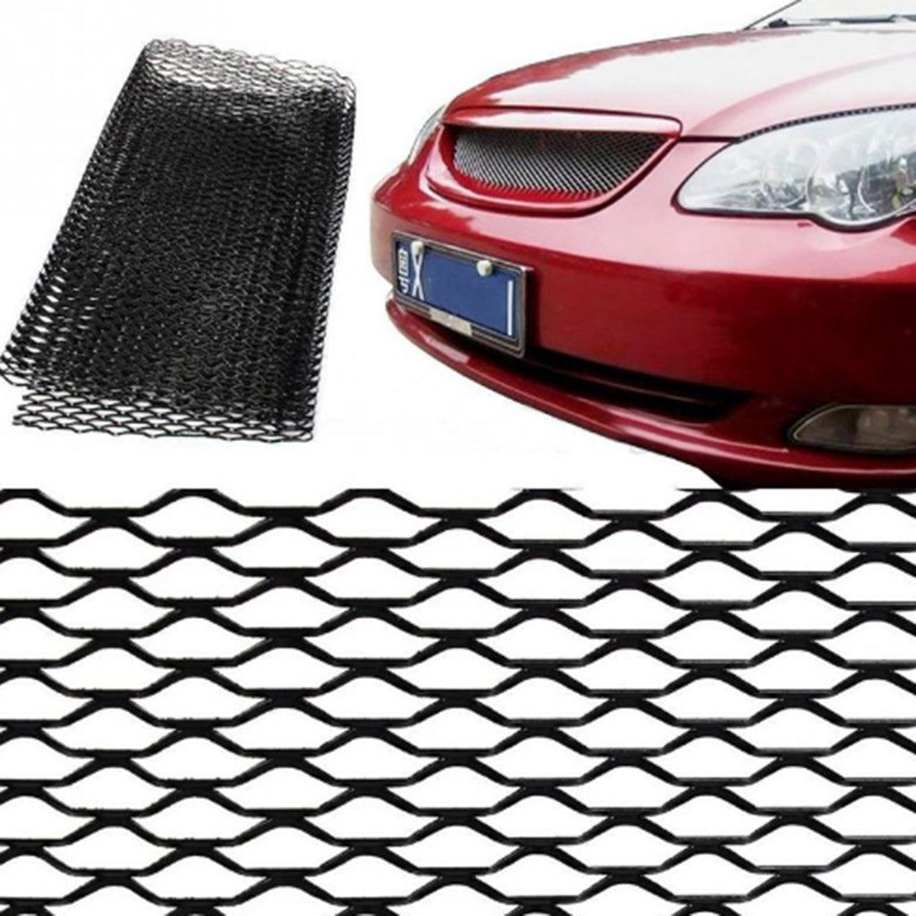 1PC Car Front Hood Bumper Grill Grille Mesh Cover Trim Rhombus Shape Black