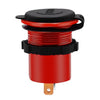 Car DC Aluminum Alloy Dual USB QC3.0 Quick Charge with LED Display  Red