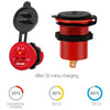 Car DC Aluminum Alloy Dual USB QC3.0 Quick Charge with LED Display  Red