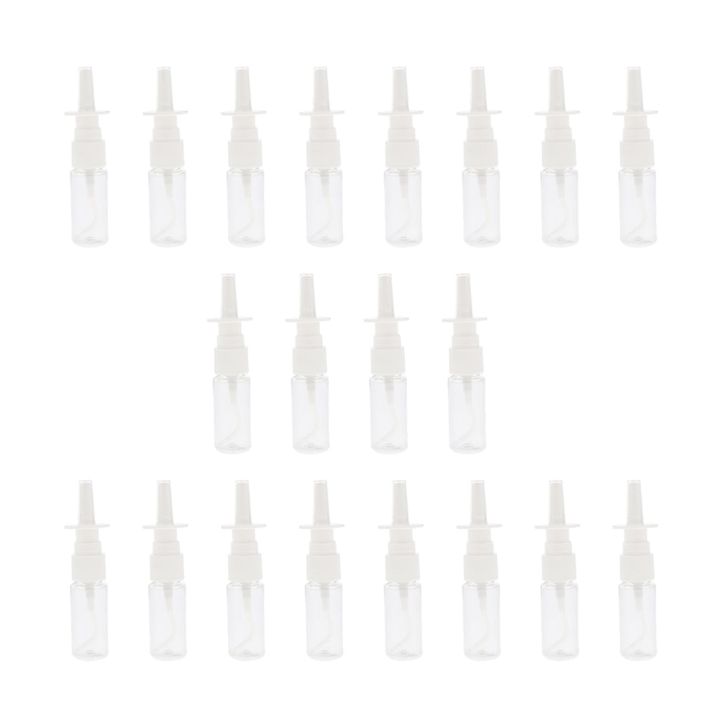 20 Pieces Empty Refillable Nasal Spray Bottles Fine Mist Nose Vials 15ml