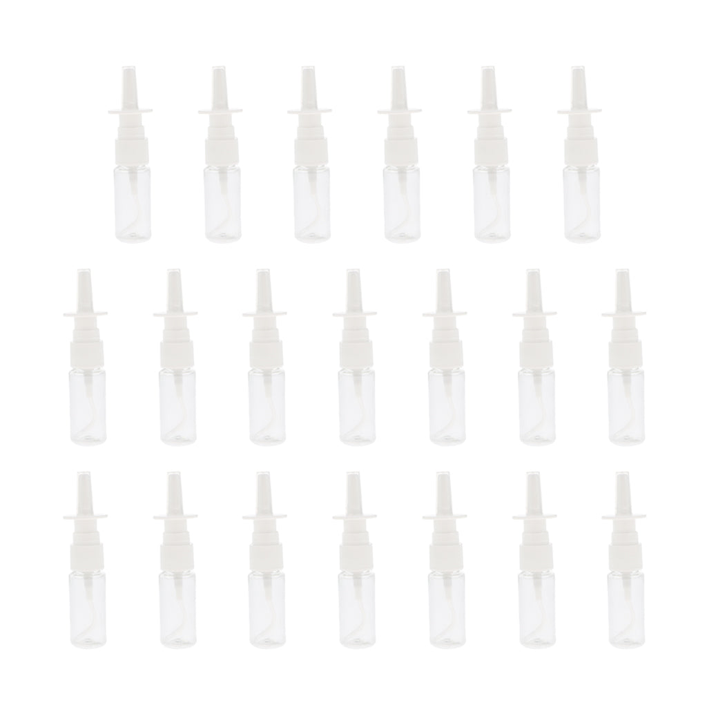 20 Pieces Empty Refillable Nasal Spray Bottles Fine Mist Nose Vials 15ml