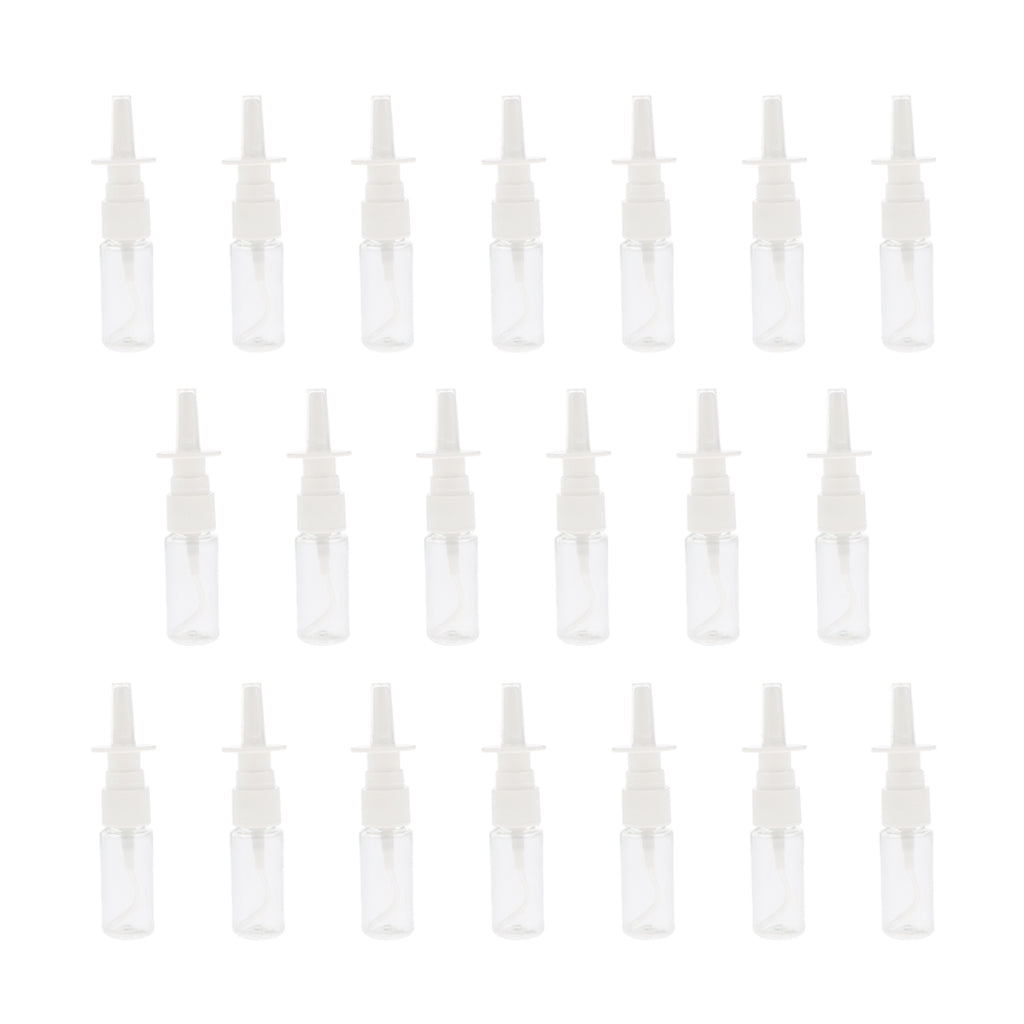 20 Pieces Empty Refillable Nasal Spray Bottles Fine Mist Nose Vials 15ml