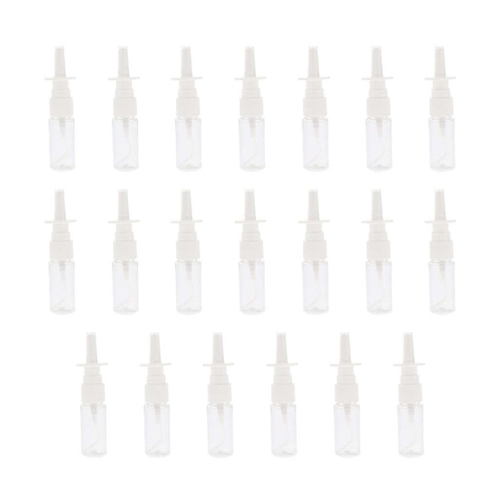 20 Pieces Empty Refillable Nasal Spray Bottles Fine Mist Nose Vials 15ml