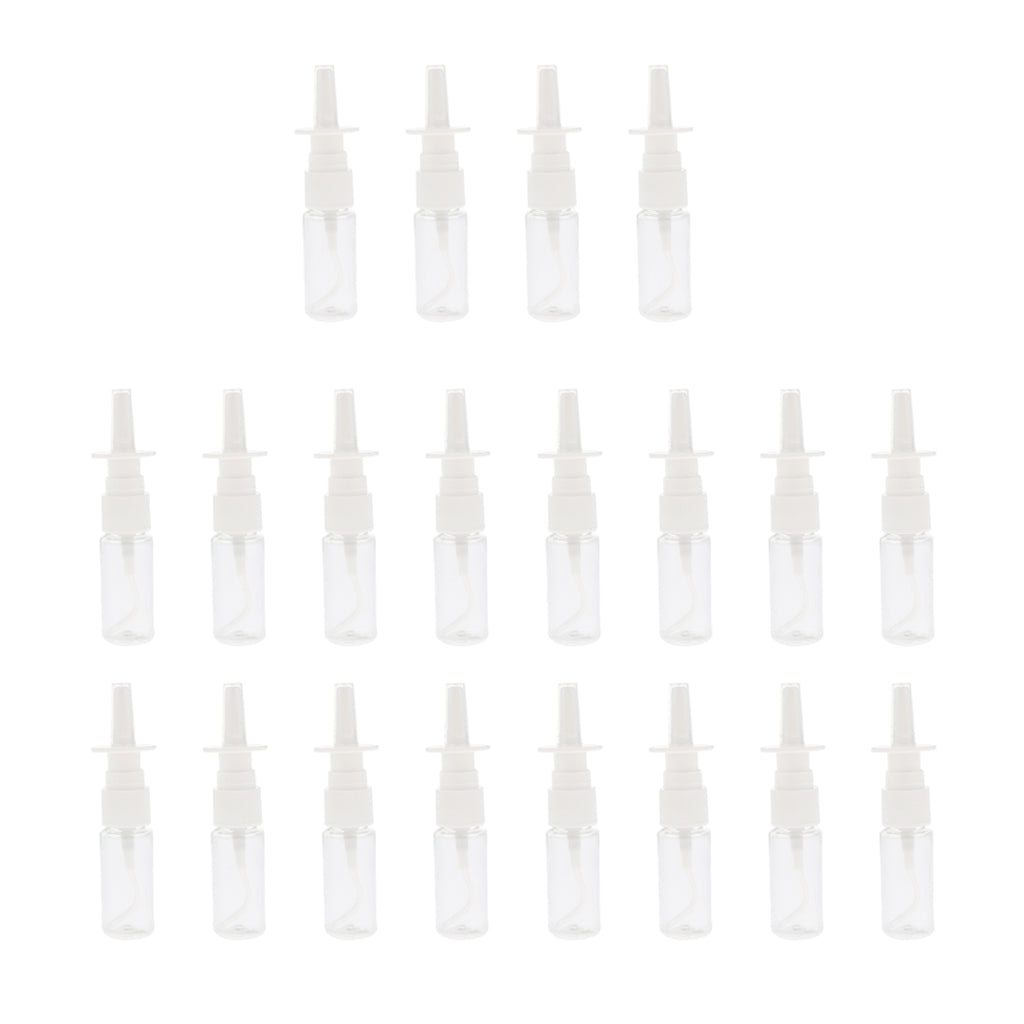 20 Pieces Empty Refillable Nasal Spray Bottles Fine Mist Nose Vials 15ml