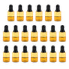 20 Pieces Mini Empty Glass Essential Oil Refillable Brown Amber Bottles 1ML