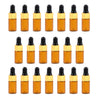 20 Pieces Mini Empty Glass Essential Oil Refillable Brown Amber Bottles 3ML