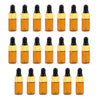 20 Pieces Mini Empty Glass Essential Oil Refillable Brown Amber Bottles 3ML