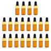 20 Pieces Mini Empty Glass Essential Oil Refillable Brown Amber Bottles 3ML