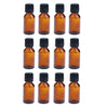 12 Pieces Glass Essential Oil Refillable Brown Amber Bottles for Travel 20ML