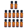 12 Pieces Glass Essential Oil Refillable Brown Amber Bottles for Travel 20ML