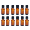 12 Pieces Glass Essential Oil Refillable Brown Amber Bottles for Travel 20ML