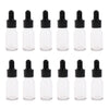 12 Pieces Empty Essential Oil Bottles Liquid Aromatherapy Dropper Clear 15ML