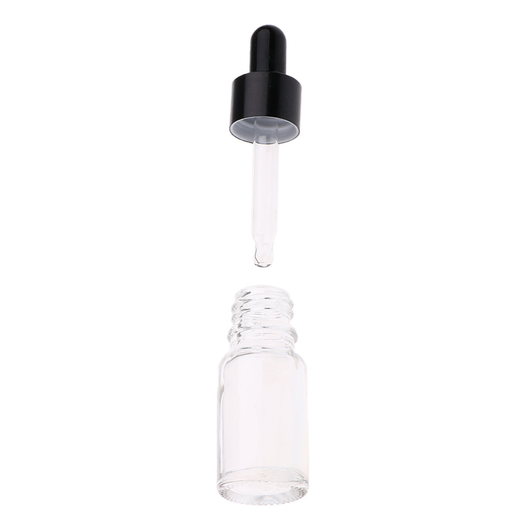 12 Pieces Empty Essential Oil Bottles Liquid Aromatherapy Dropper Clear 5ML