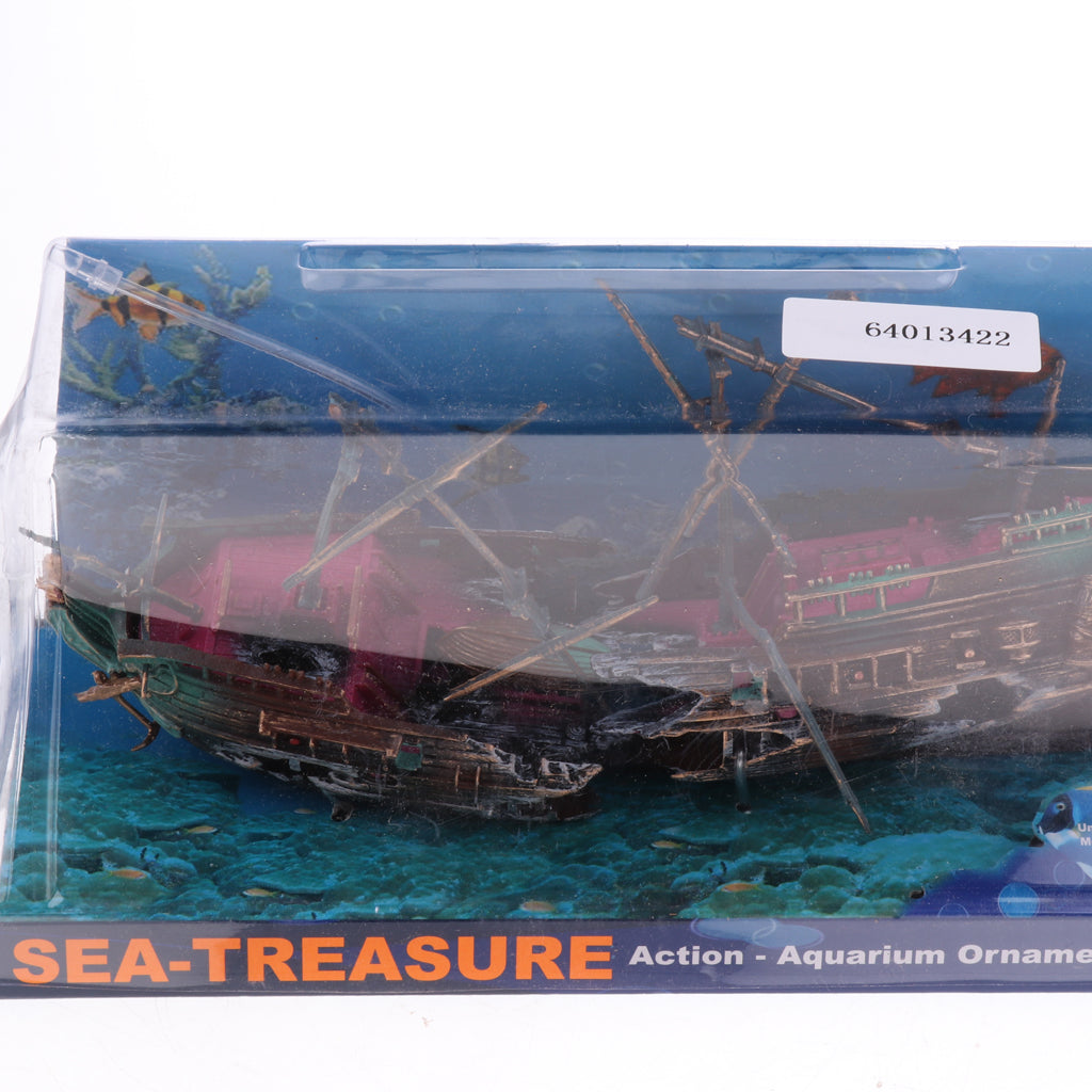 Aquarium Ornament Wreck Sailing Boat Sunk Ship Fish Tank Hide Cave Decor #2