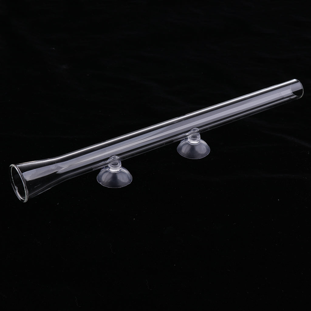 Aquarium Clear Glass Shrimp Feeding Tube Food Dish Feeder Pipe Holder 300mm