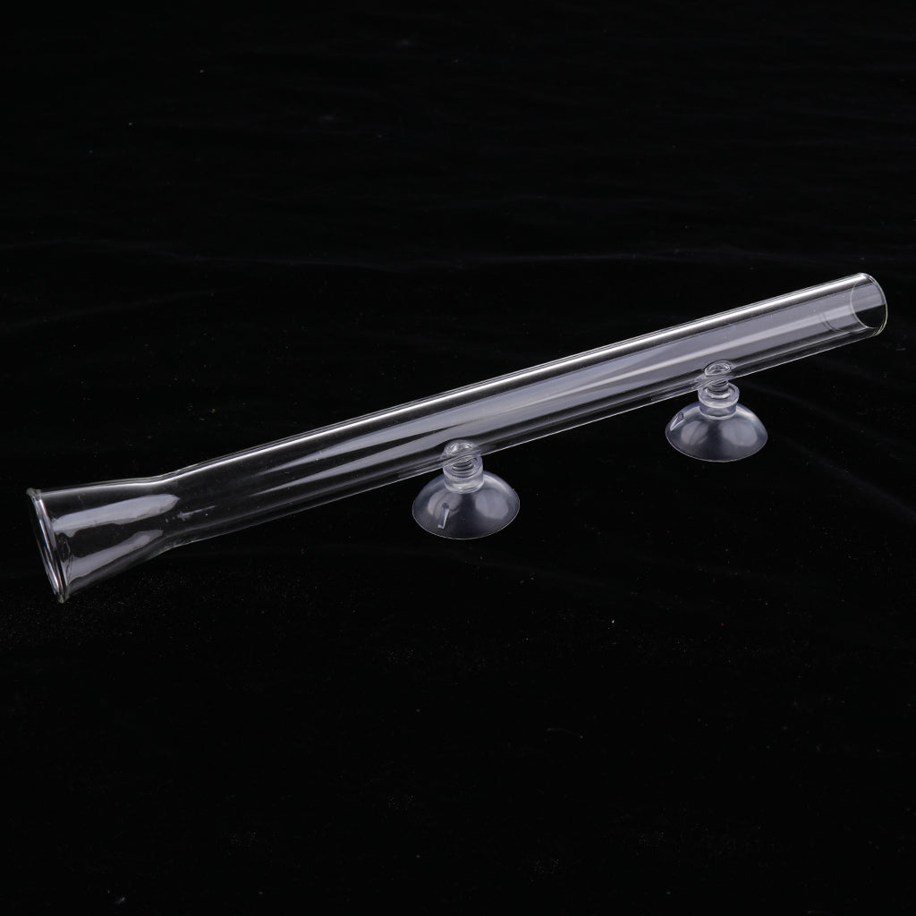 Aquarium Clear Glass Shrimp Feeding Tube Food Dish Feeder Pipe Holder 250mm