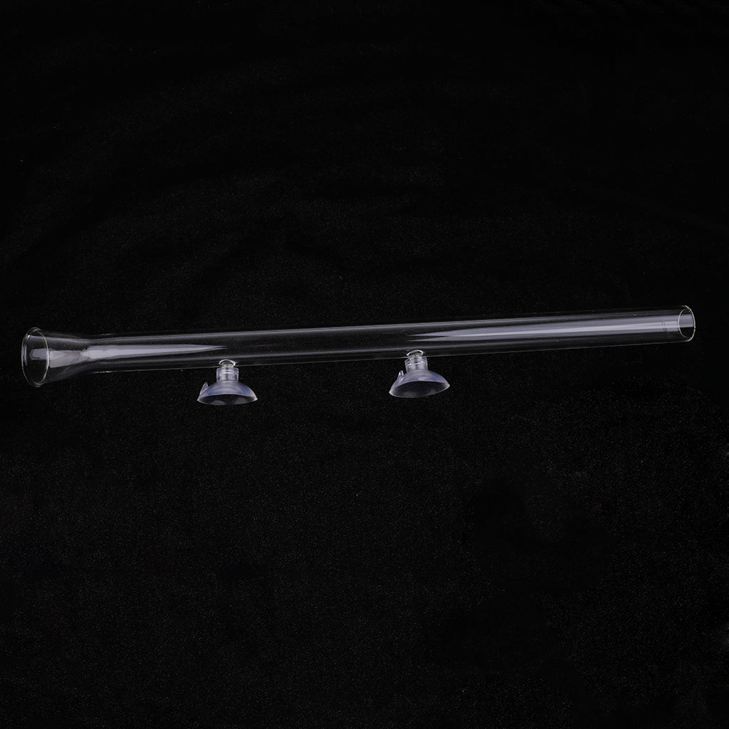 Aquarium Clear Glass Shrimp Feeding Tube Food Dish Feeder Pipe Holder 350mm