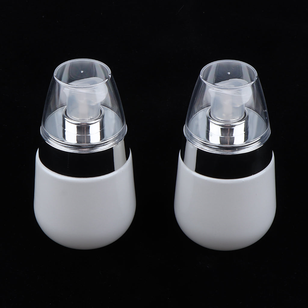 2pcs Empty Glass Lotion Cosmetic Face Cream Bottles Airless Pump Dispenser 30ML