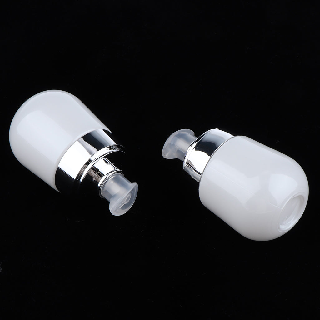 2pcs Empty Glass Lotion Cosmetic Face Cream Bottles Airless Pump Dispenser 30ML