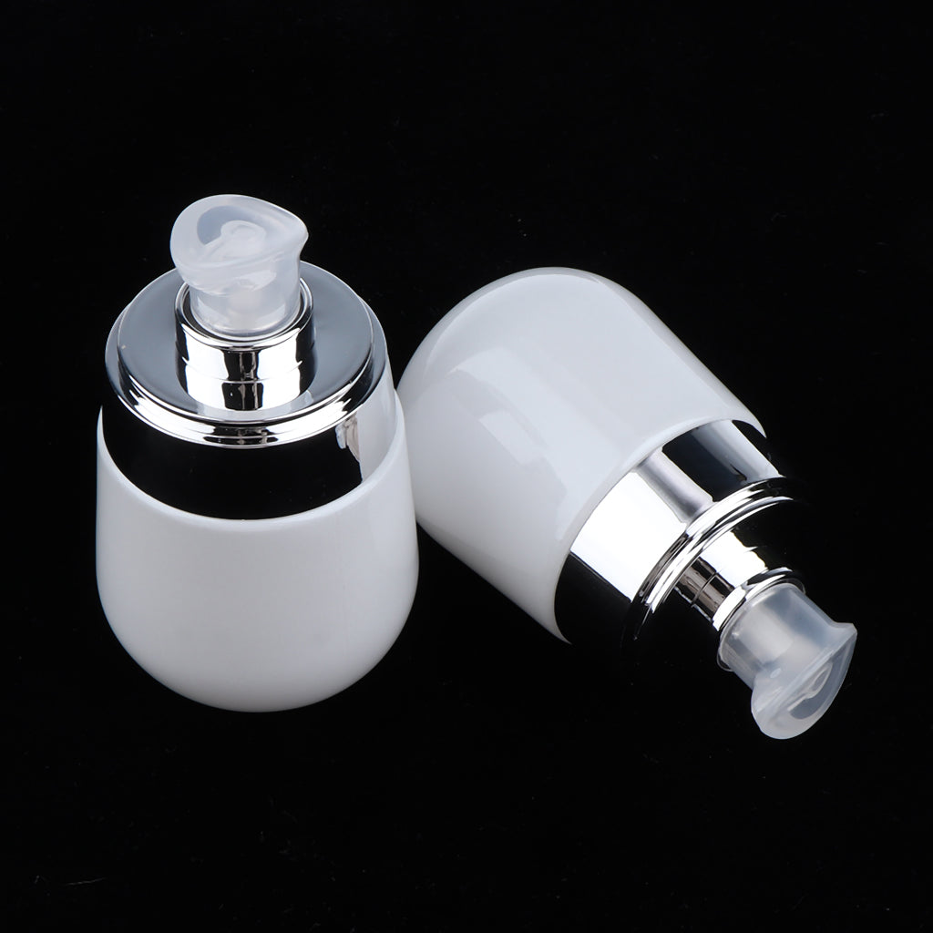 2pcs Empty Glass Lotion Cosmetic Face Cream Bottles Airless Pump Dispenser 30ML