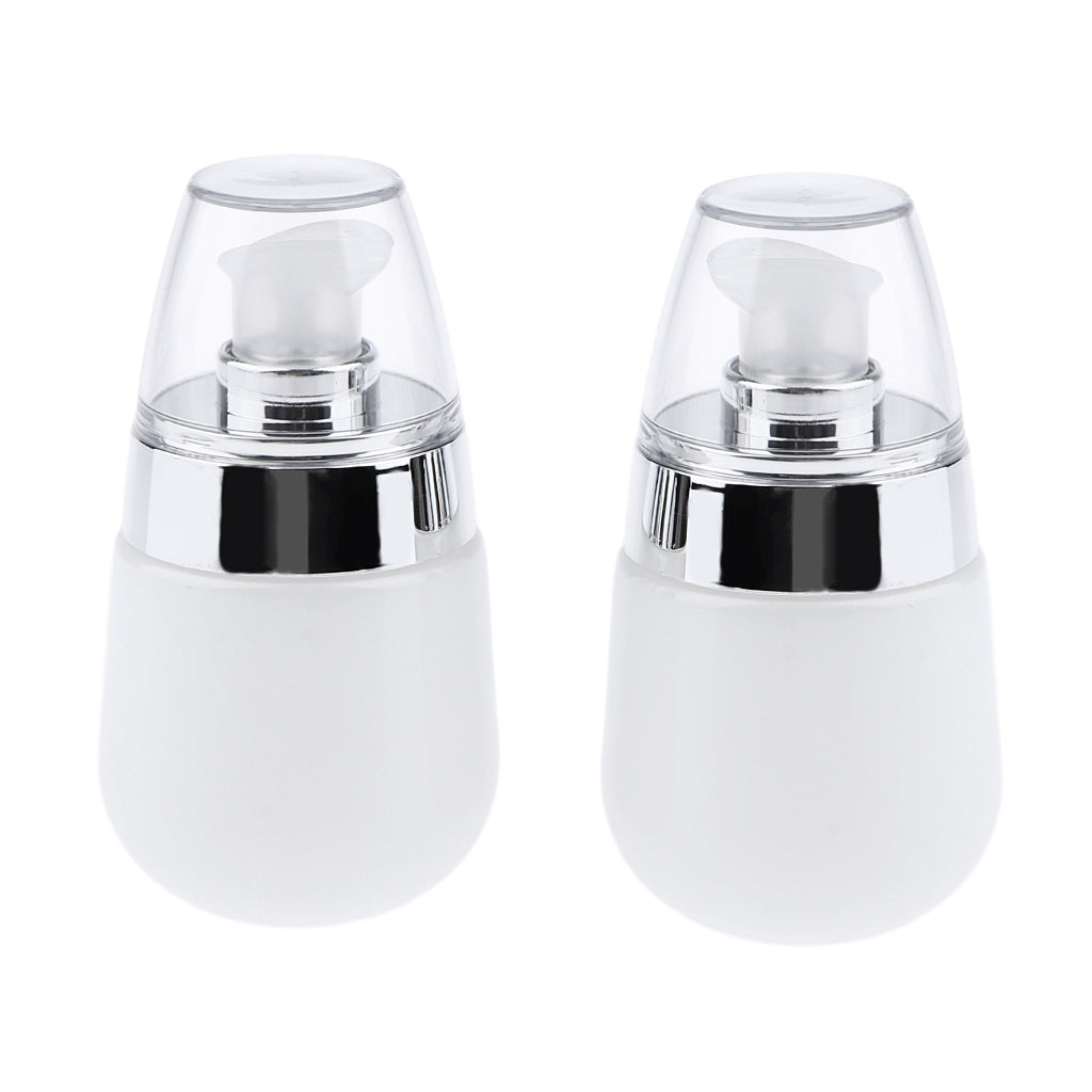 2pcs Empty Glass Lotion Cosmetic Face Cream Bottles Airless Pump Dispenser 30ML