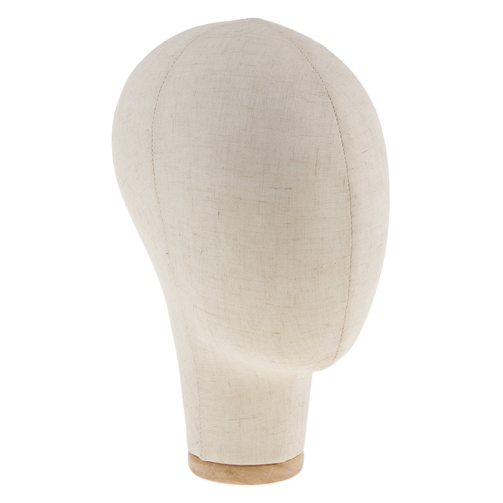 Mannequin Canvas Block Head Wig Toupee Hat Display With Mount Hole 21" Beige