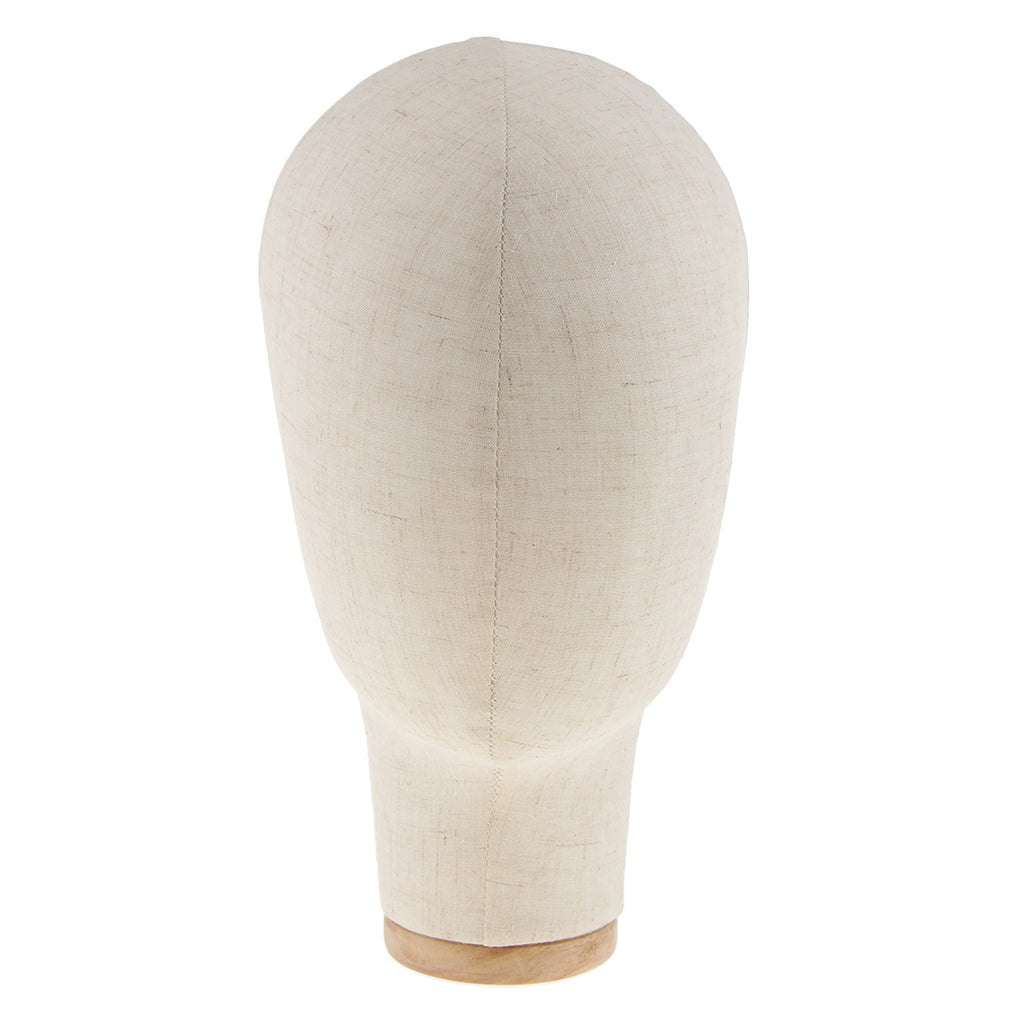 Mannequin Canvas Block Head Wig Toupee Hat Display With Mount Hole 21" Beige