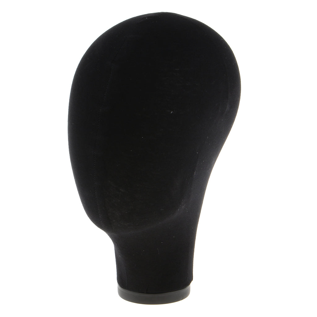 Mannequin Canvas Block Head Wig Toupee Hat Display With Mount Hole 21" Black