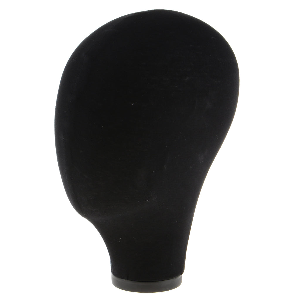 Mannequin Canvas Block Head Wig Toupee Hat Display With Mount Hole 21" Black