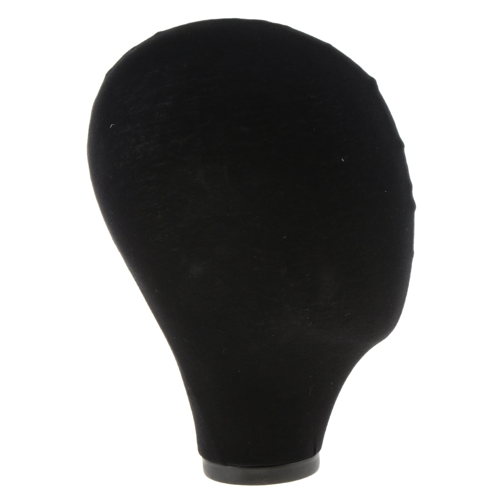 Mannequin Canvas Block Head Wig Toupee Hat Display With Mount Hole 21" Black