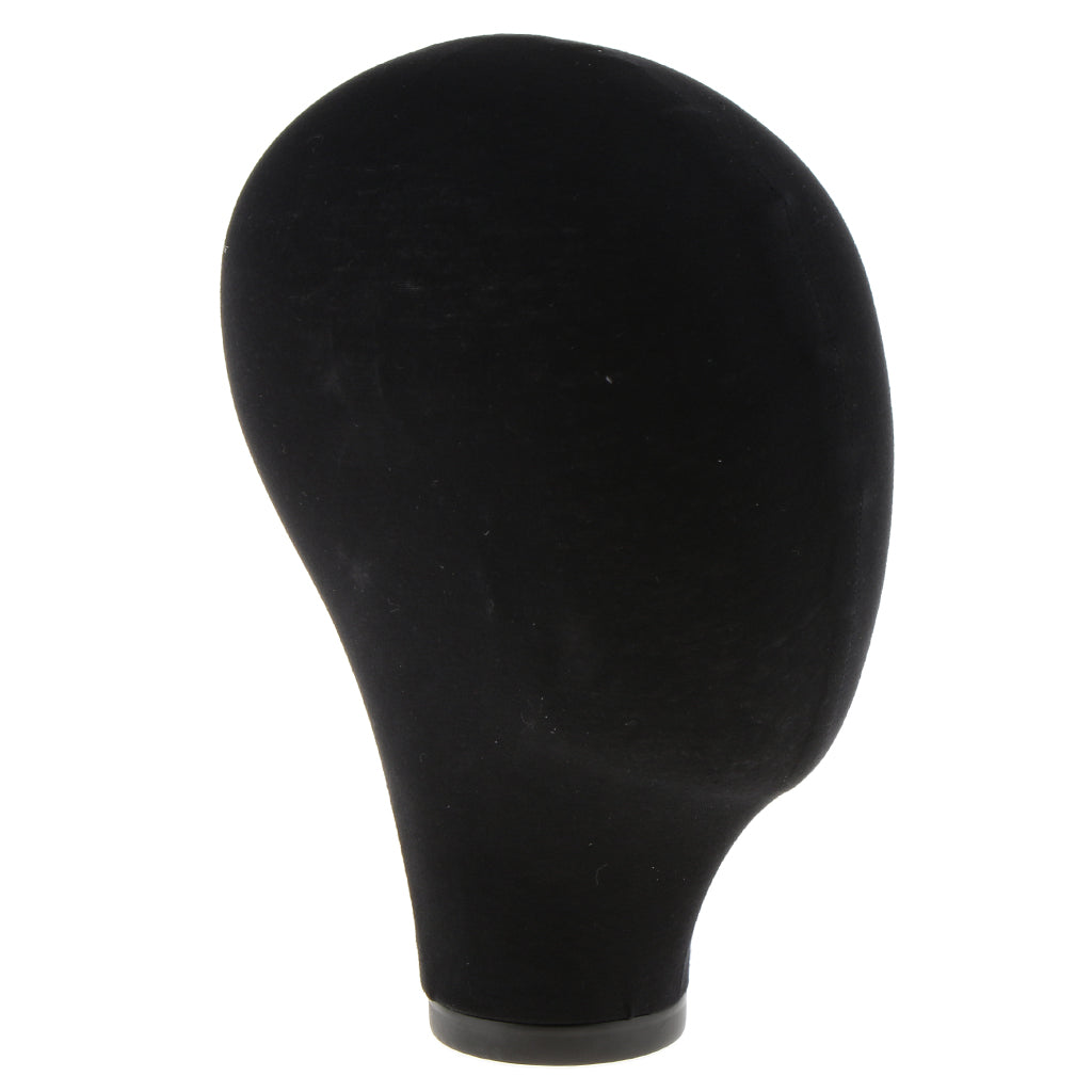 Mannequin Canvas Block Head Wig Toupee Hat Display With Mount Hole 21" Black