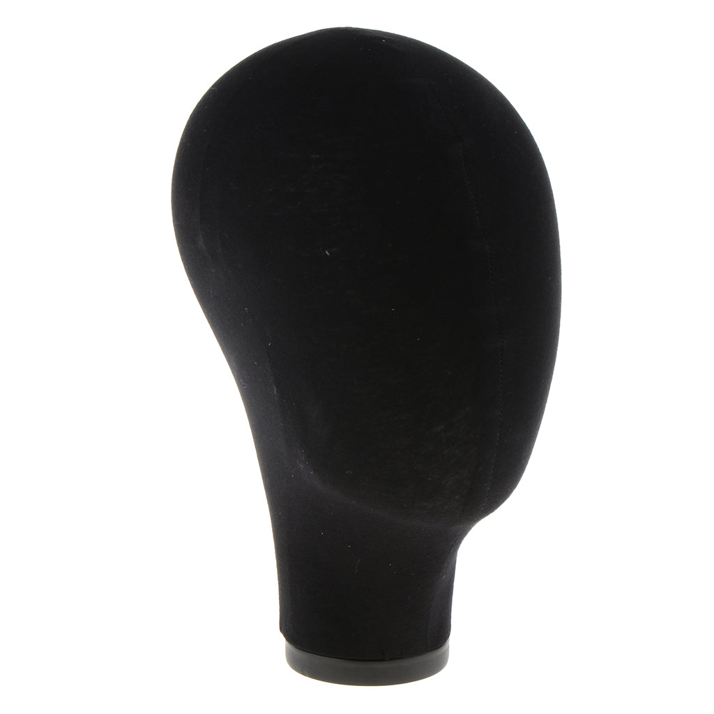 Mannequin Canvas Block Head Wig Toupee Hat Display With Mount Hole 21" Black