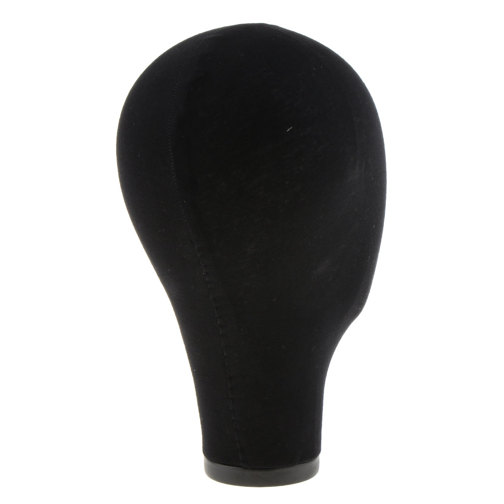 Mannequin Canvas Block Head Wig Toupee Hat Display With Mount Hole 21" Black