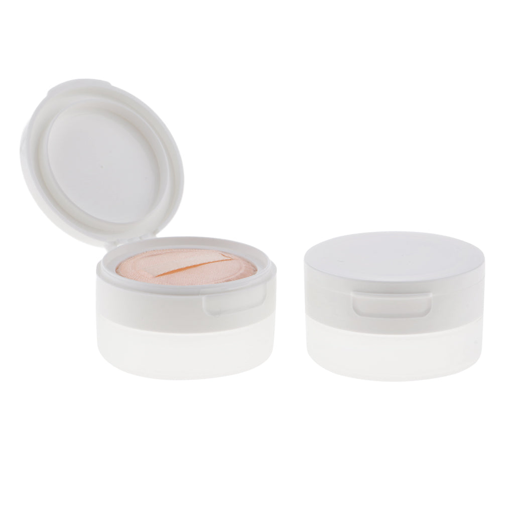 2Pcs 50g Empty Loose Powder Jar Bottle Container/Make Up Sifter Bottles Transparent