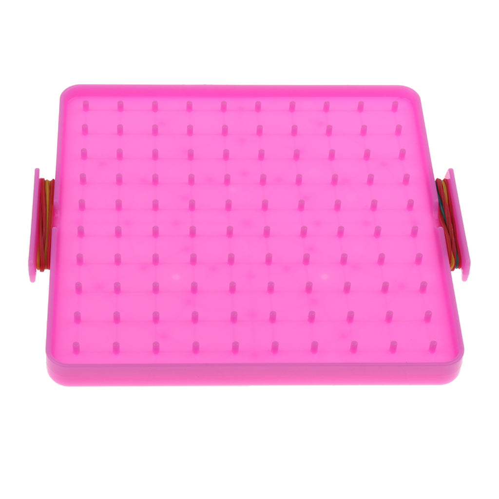 Plastic Nail Board Plate Preschool Mathematics Teaching Tool Kids Toy Pink