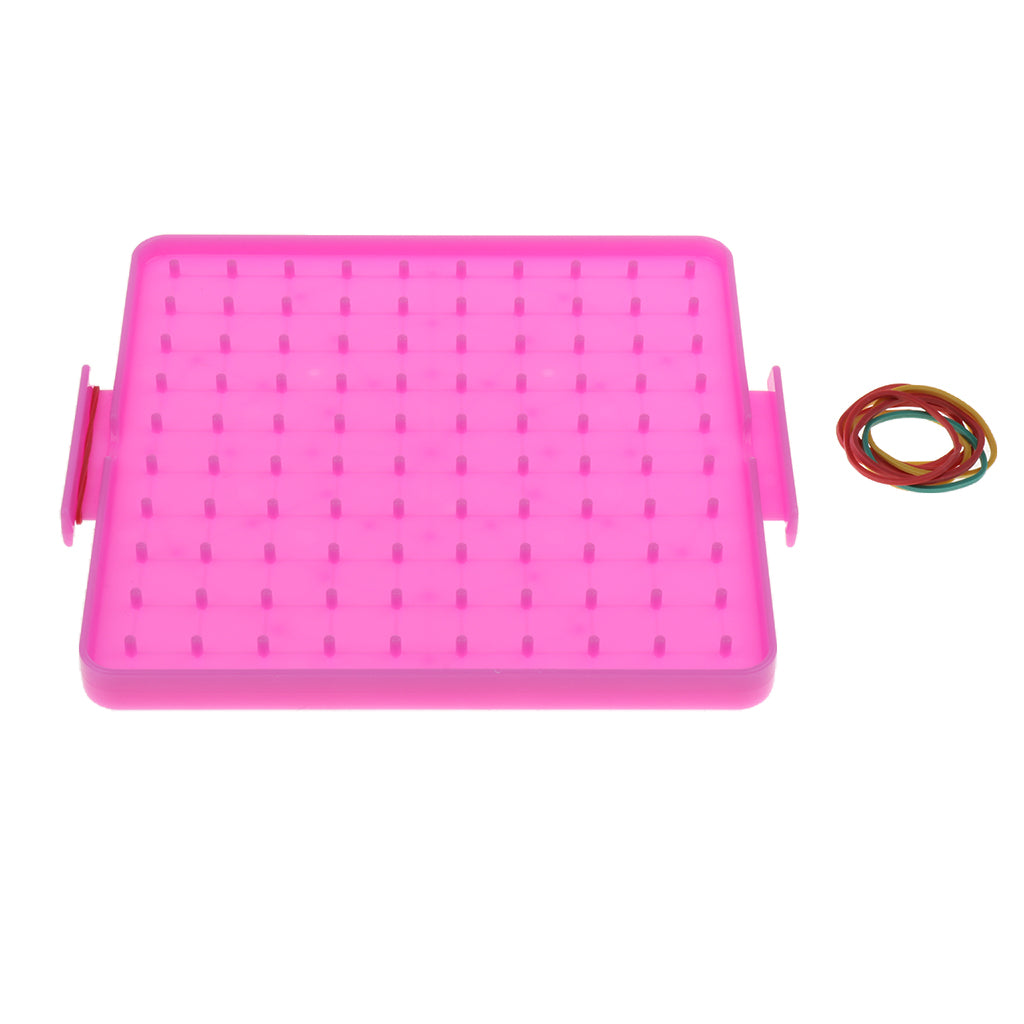 Plastic Nail Board Plate Preschool Mathematics Teaching Tool Kids Toy Pink