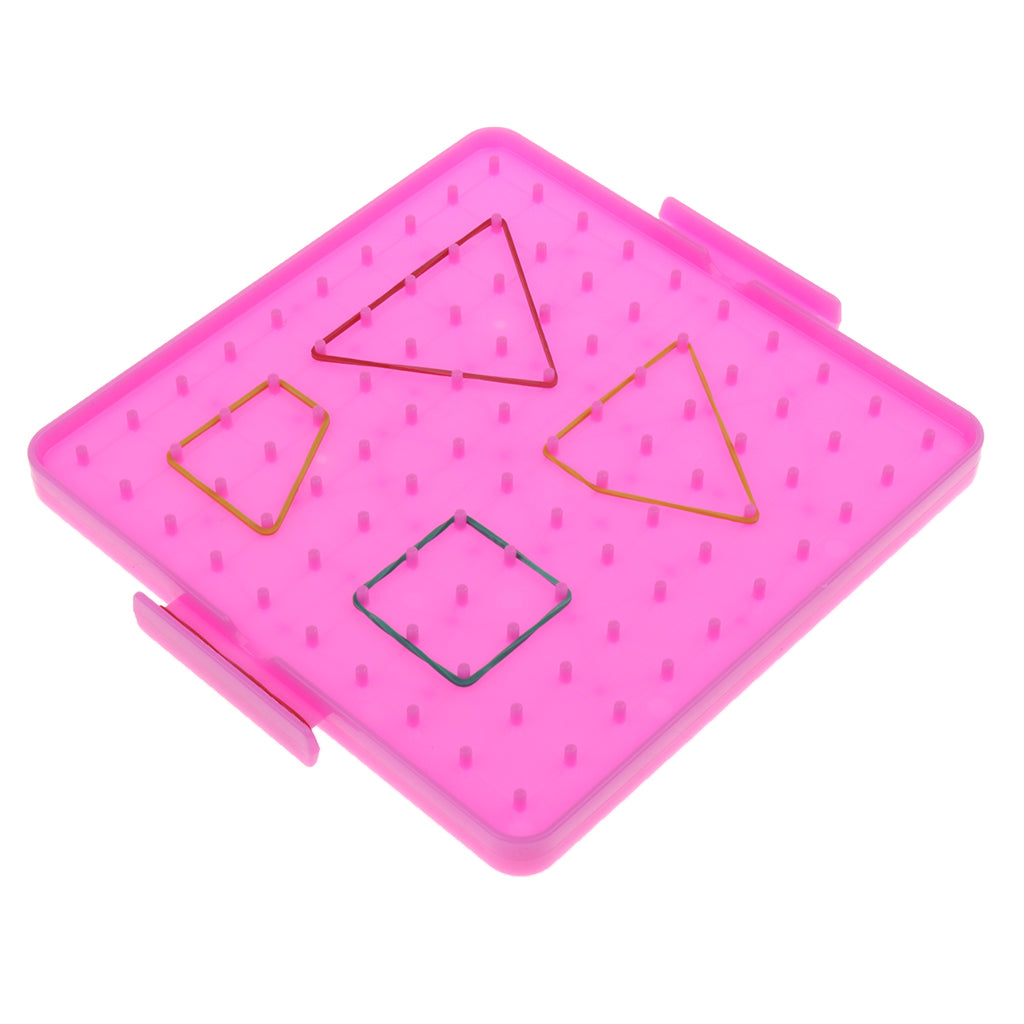 Plastic Nail Board Plate Preschool Mathematics Teaching Tool Kids Toy Pink