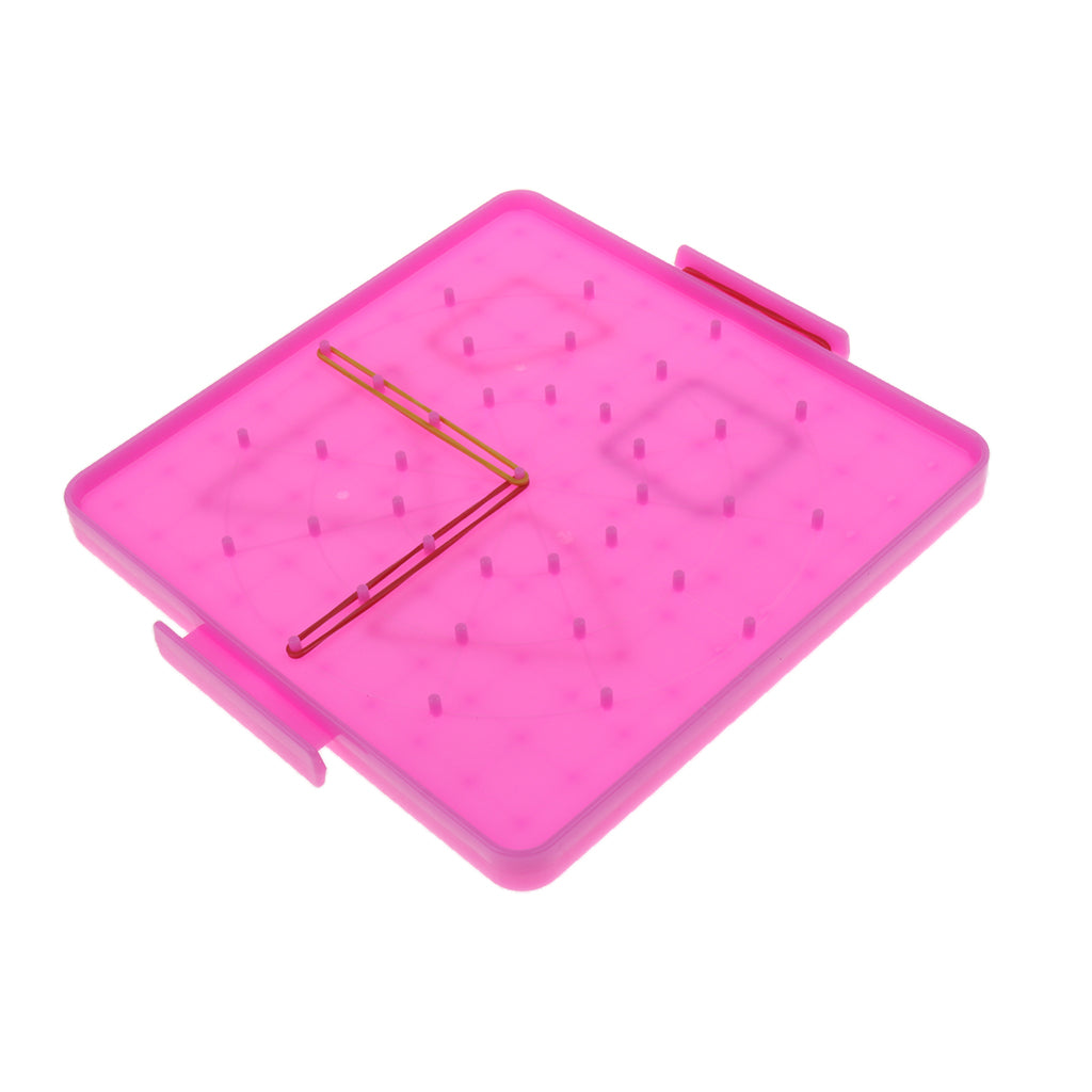 Plastic Nail Board Plate Preschool Mathematics Teaching Tool Kids Toy Pink