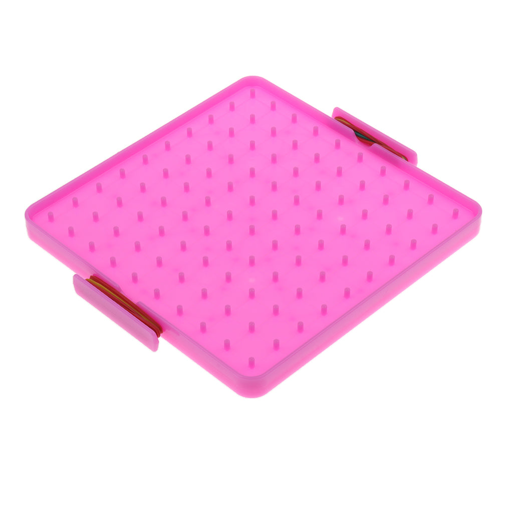 Plastic Nail Board Plate Preschool Mathematics Teaching Tool Kids Toy Pink