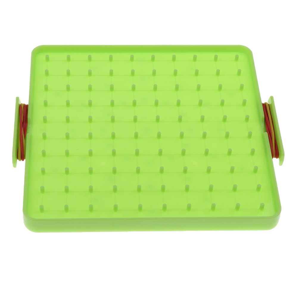 Plastic Nail Board Plate Preschool Mathematics Teaching Tool Kids Toy Green