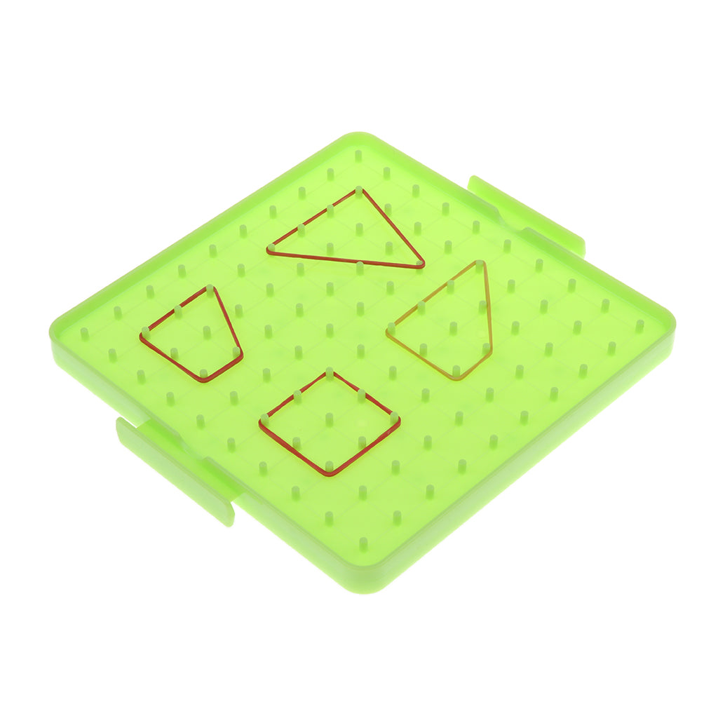 Plastic Nail Board Plate Preschool Mathematics Teaching Tool Kids Toy Green
