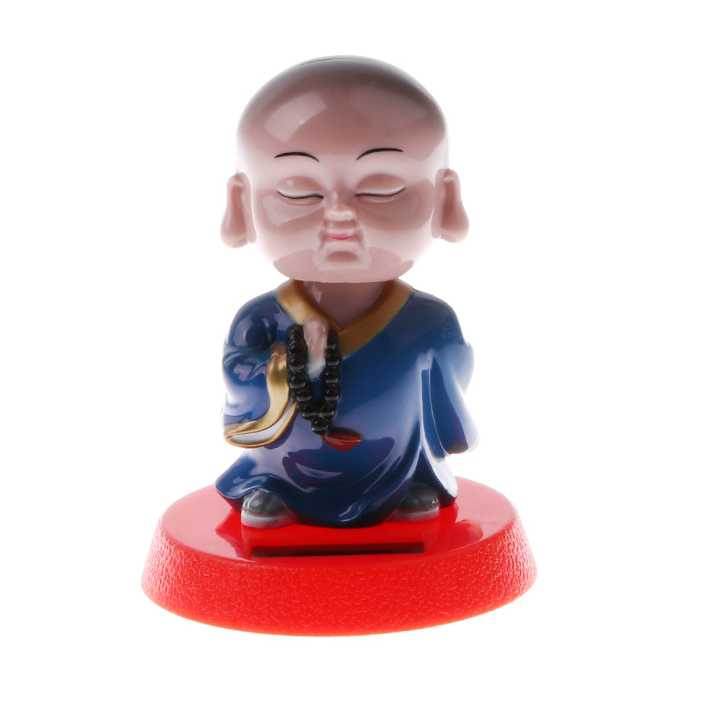 Solar Powered Bobbling Toy Shaking Head Monk Home/Office/Car Ornament #B