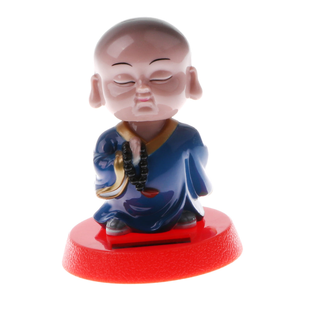 Solar Powered Bobbling Toy Shaking Head Monk Home/Office/Car Ornament #B