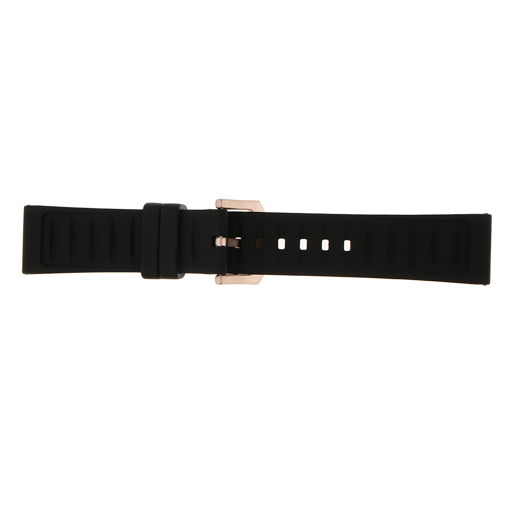 Black Silicone Rubber Sport Replacement Watch Band Strap 19mm Rose Gold