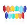 Colorful Glossy Hip Hop Sharp Teeth Grills Hollowen Accessory 18K White Gold