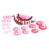 54pcs Gauges Kit Spiral Tapers and Plugs 14G-00G Stretching Kit Pink